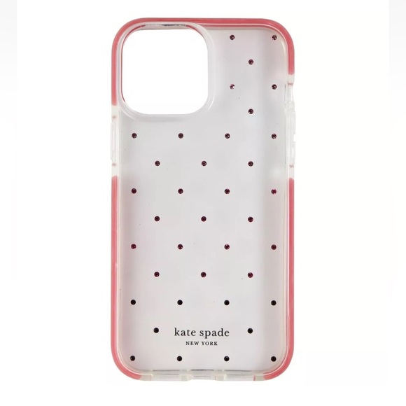 Kate Spade Defensive Hardshell Case for iPhone 13Pro/14 pro - Pin Dot Ombre Pink - Picture 1 of 2